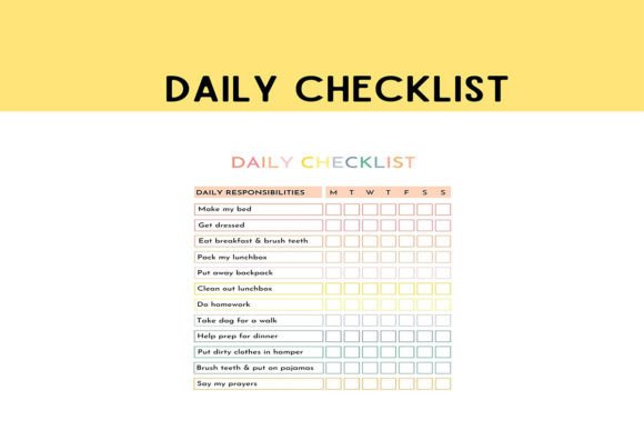 Download Daily Checklist, Daily Routine for Kids - Premium Resources
