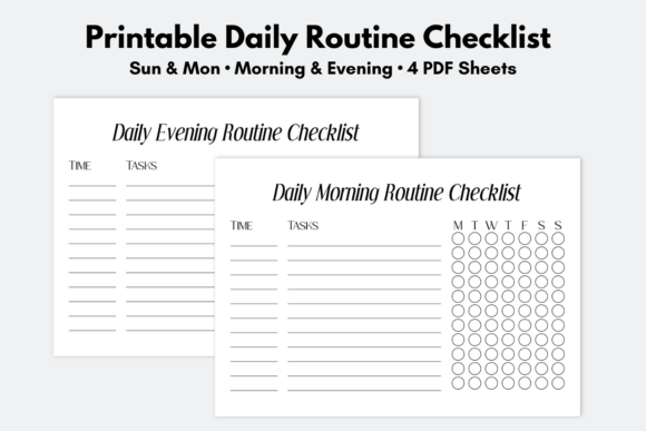 Download Daily Routine Printable Checklist - Premium Bundle