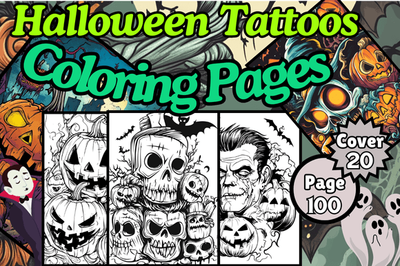 Download Halloween Tattoos Coloring Pages - Coloring pages Collection
