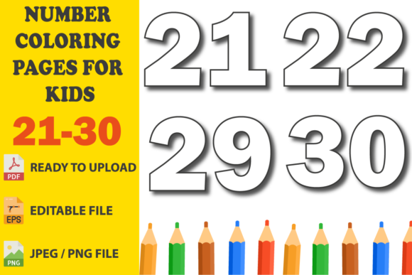 Download Number Coloring Pages for Kids 21-30 - Coloring pages Collection