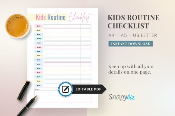 Download Editable Kids Daily Routine Checklist - Premium Resources